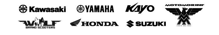 See all of our Brands - Kawasaki, Yamaha, Honda, Suzuki, Kayo, Wolf Scooters, Motomorini